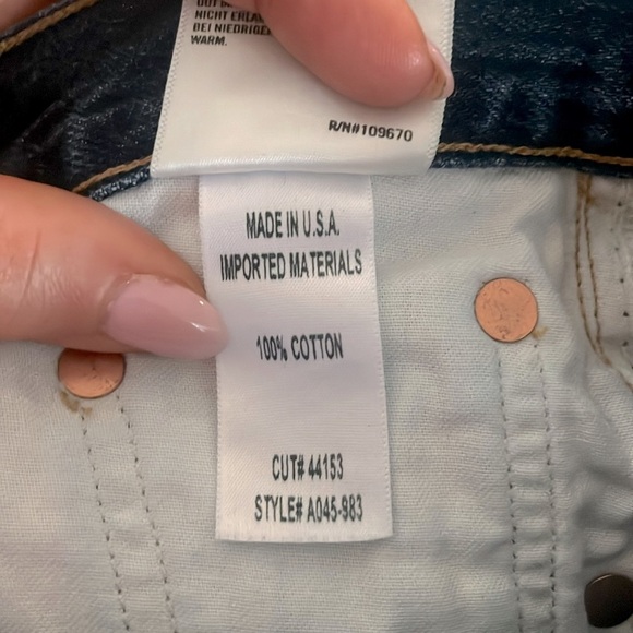 AGOLDE High Rise Button Fly Straight Leg Jeans Size 24 - Picture 3 of 6